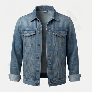 Veste en jean classique à manches longues pour homme, résistante, avec boutons, tendance, motif décoratif pour la saison printanière - Product Image 1