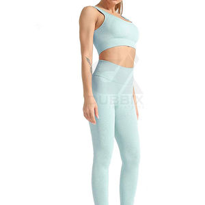 Conjunto Deportivo para Mujer, Brasier Deportivo de Alto Impacto y Leggings de Cintura Alta, Ropa de Gimnasio, Conjuntos Deportivos Elásticos, Servicio OEM - Product Image 3