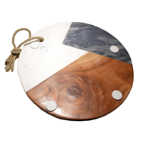 วัสดุพรีเมี่ยมมีสไตล์และใช้งานได้ดี ผลิตจากไม้อะคาเซียและสําเนียงหินอ่อนสีขาวเพื่อความสัมผัสที่ซับซ้อน - Product Image 4