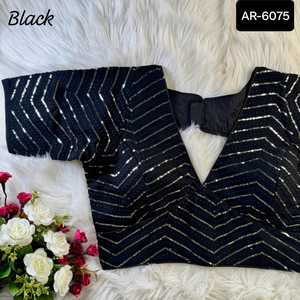 ชุดส่าหรีผ้าไหมออร์แกนซ่าสุดสวยทันสมัยพร้อมงานปักเลื่อมแฟนซีเสื้อสำหรับงานแต่งงาน - Product Image 4