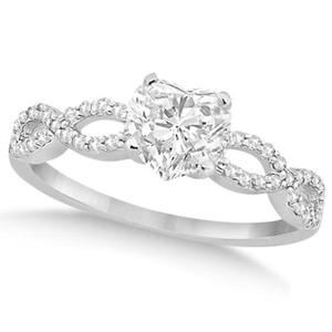 Ensemble de mariage en argent 925 avec cœur infini torsadé et diamant moissanite 0,88 ct, motif clé tendance, or rose pour cadeau de fiançailles - Product Image 5