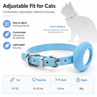 Collier pour chat en cuir imperméable avec AirTag, collier de suivi anti-perte pour petits chiens par Ming Jia