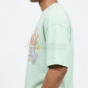 T-shirt tricoté imprimé respirant surdimensionné unique pour homme, avec logo frontal, séchage rapide, coupe décontractée créative, doux et élégant, pour un style décontracté - Product Image 3
