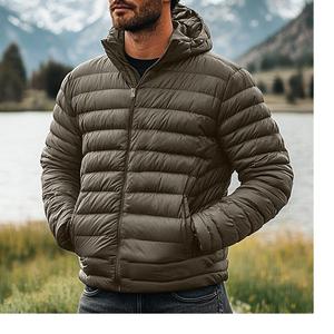 Veste matelassée réversible à capuche pour homme avec logo personnalisé Parka d'hiver en toile remplie de coton épais Fournisseur BD - Product Image 2
