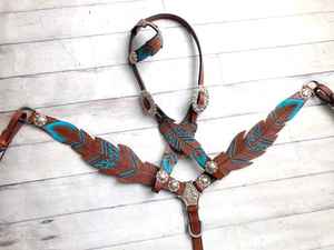 Ensemble de tack rouge de haute qualité de qualité supérieure Headstall et équipements de cheval de collier de poitrine - Product Image 2