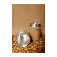 La Casa Del Barril 400ml Porte-bière en bois naturel fait main marron Mexique pour le stockage de liquides