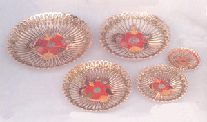 Orange Printed Design Fruit Chocolate Serving <b>Bowl</b> Custom Made Hand Curved Decorative <b>Snack</b> Serving Metal <b>Bowl</b> - Product Image 5