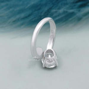 IGI Certified Women's White Gold Engagement <b>Ring</b> Bypass Design Oval Cut Solitaire <b>Diamond</b> <b>Rings</b> Collection - Product Image 5