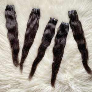 Venta al por mayor 100% Color Natural indio de onda profunda de las mujeres procesadas químicamente negro extensiones de cabello humano cutícula alineada - Product Image 2