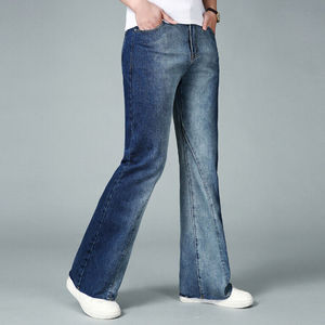 High Quality Custom Men's Denim Pants Premium Fashionable Mid-<b>Waist</b> Lightweight Breathable Eco-Friendly <b>Jeans</b> Vintage Washed - Product Image 3