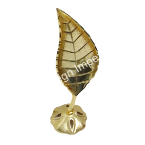 Escultura de hoja de lujo con base, objeto decorativo, decoración de boda, suministros de gestión de eventos, artesanías de Metal, estatuilla de hoja Golen - Product Image 1