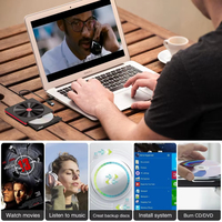 External Bluray Optical Drive Portable 2-in-1USB 3.0 Type-c BD/CD/DVD Burner Player Reader Drive for Laptop PC Windows 11/10Mac