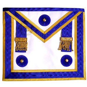 Centenaire MM Tablier Bleu Royal Or Garniture Haute Qualité Tablier Maçonnique En Gros Brodé À La Main Maçonnique Regalia Tablier - Product Image 1