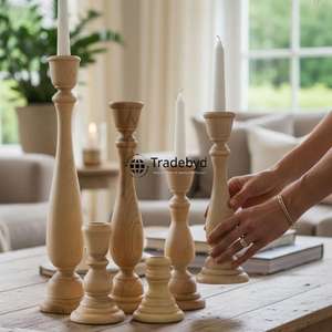 Porte-bougie en bois artisanal de qualité supérieure Décoration d'intérieur Tradebyd - Product Image 5