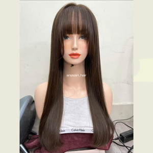 Peluca de Cabello Vietnamita Auténtico con Técnica Eslava para Pelucas de Cabello Humano, Frente de Encaje sin Pegamento, Compradores Mayoristas - Product Image 2