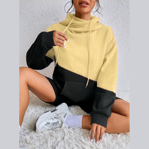 Sweat-shirts Premium pour Femmes – Collection Hiver Décontractée Streetwear – Pull Color Block Personnalisable – Épaules Tombantes – Polaire Écologique - Product Image 4