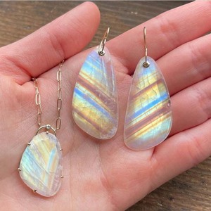 Beautiful Rainbow Moonstone Pendant Necklace Approx. 10-15mm 22 Inch Fancy <b>Link</b> Chain 925 Sterling Silver Fine Pendants Charms - Product Image 1