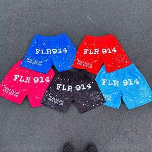 Logo personnalisé hommes Vintage Fitness Gym Jogger Short de course solide Vintage maille strass impression décontracté Jogging - Product Image 1