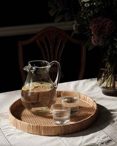 Bandeja de servicio de ratán hecha a mano para decoración del hogar de diseño único moderno o bandeja de caña o bambú a un precio razonable - Product Image 3