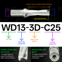 مثقاب WDXT ثلاثي الأبعاد قابل للتبديل ذو ساق مسطح عالي الدقة للحفر السريع، مناسب لمراكز التشغيل وآلات التفريز CNC