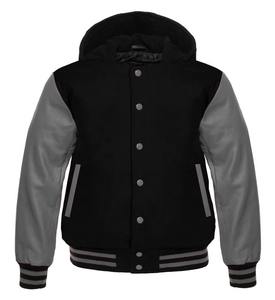 Pas cher prix OEM hommes à capuche Varsity Lettermen Baseball veste avec manches en cuir blanc veste d'hiver 2026 - Product Image 1