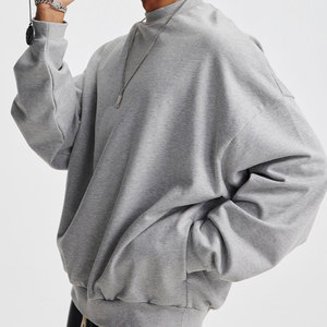 Sweat-shirt pour homme, sweat-shirt à demi-zip pour homme, personnalisé, uni, 100% coton, haut à porter, impression numérique, tricoté, logo personnalisé, 380g - Product Image 1