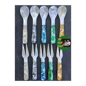 Cuillère en nacre exportateur vietnamien fournissant un produit en coquille fabriqué à la main pour le marché des cadeaux et de la décoration de table à manger de luxe - Product Image 6