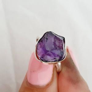 925 Silver Raw <b>Amethyst</b> <b>Rings</b> Handmade Luxury Design <b>Gold</b> Plating Unique Natural Gemstone Jewelry for Christian Religious Use - Product Image 3
