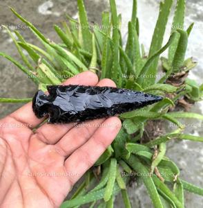 Colección de Cuchillos con Punta de Flecha de Obsidiana Negra Tallados a Mano de Primera Calidad, de 3 a 6.5 Pulgadas, Cuchillas para Rituales, Sanación y Exhibición, Juego de Decoración de Cristal - Product Image 1