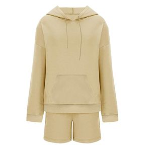Conjunto de Sudadera con Capucha y Pantalones Cortos de Alta Calidad, con Cierre Completo, Diseño Moderno para Invierno, Personalizable con Estampado, para Mujer - Product Image 4