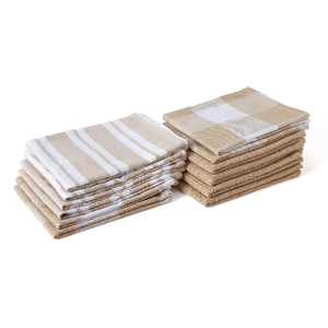 Vert blanc Pack à motifs Design moderne feuilles motif Plaid Machine lavage fil teint coton facile à ranger cuisine linge torchon - Product Image 6
