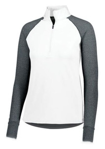 Femmes personnalisé à manches longues demi fermeture éclair pull sweat Spandex Polyester polaire Jersey col montant Streetwear pour l'automne - Product Image 4