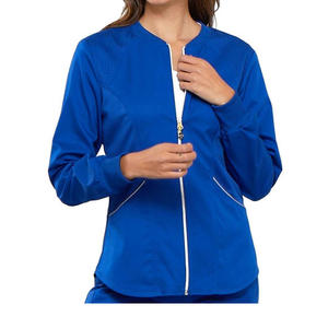 2024 vente en gros unisexe fermeture éclair avant infirmière gommage veste avec Logo personnalisé manches longues vestes - Product Image 2