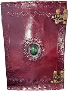 Diario de cuero de piedra verde vintage con cubierta de papel de doble bloqueo Diario de doble bloqueo para cuaderno promocional de agencia de viajes - Product Image 2