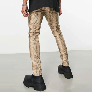 Top qualité dernière conception hommes pantalons en cuir en gros concevoir votre propre Logo nouveauté dernière conception pantalon en cuir - Product Image 2