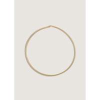 Collier unisexe tendance en alliage de zinc plaqué or massif 14 carats, épaisseur 2,5 mm, longueur 16,18 cm, poids 17,4 g, maillons courbés en forme de cœur