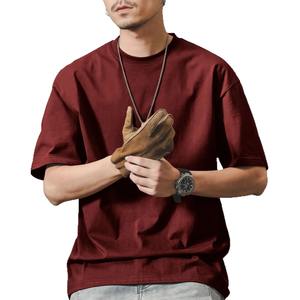 Camiseta de Manga Corta Holgada y Pesada para Hombre, Transpirable, Informal, para Verano, Estilo Japonés, Básica, Media Manga - Product Image 1