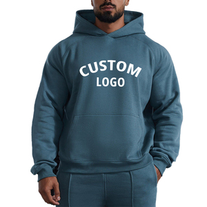 Felpa con cappuccio oversize da uomo con <span class=keywords><strong>Logo</strong></span> personalizzato di alta qualità in cotone 100% francese con spalle a goccia per uomo - Product Image 1