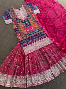 ชอลิพิมพ์ลาย Georgette หนักแฟนซีสุดพิเศษพร้อมสาราราและดูปัตตานัวเนียคุณภาพระดับพรีเมียมในราคาขายส่ง - Product Image 6