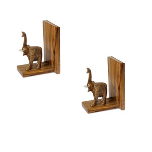 OEM personnalisé de haute qualité serre-livres en bois de récupération fabriqués à la main au design moderne supports en bois pour la maison accessoires décoratifs - Product Image 2