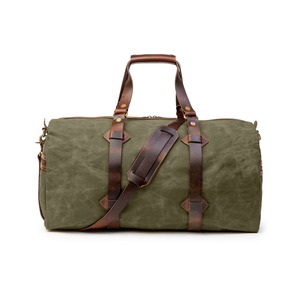 Sac de voyage en cuir et toile Sac polochon durable avec fermeture éclair lisse LCTB-0054 fourre-tout élégant pour la nuit - Product Image 5