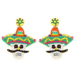100% <b>Glass</b> Beads Beaded Embroidery Earrings For Women And <b>Girls</b> With Festival Inspired Design In Premium Quality - Product Image 2