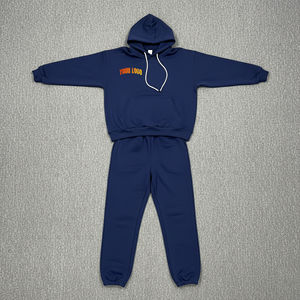 ชุดวอร์มผู้หญิงสีพื้นแบบโอเวอร์ไซส์ พิมพ์ลายโลโก้ 3 มิติ คุณภาพสูง ผ้าฝ้าย 100% ทรงไหล่ตก ชุดเซ็ต 2 ชิ้น - Product Image 4