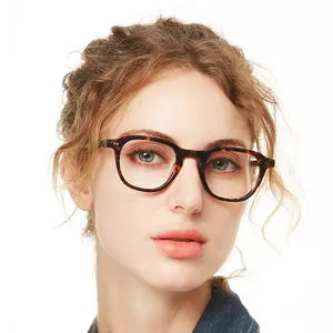 Bomin Prescription CE certified new designer specs retro square optic eye glasses women men acetate spects oversized eyeglasses