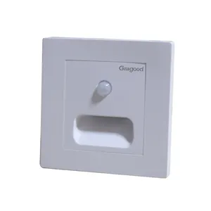 Geagood 최근 스마트 모션 센서 led 계단 빛 유럽 표준 기본 상자 recessed led 단계 조명 계단 벽 빛