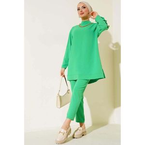Benetton ชุดเสื้อผ้า2ชิ้นสำหรับผู้หญิง, กางเกงคอปกมีกระดุมขนาด XXL ผ้าสแปนเด็กซ์ทอสำหรับฤดูร้อนฤดูใบไม้ร่วง MIDI - Product Image 1