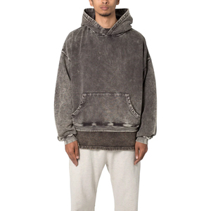 Nouveauté en promotion : Sweat à capuche ANAX SPORTS pour homme, délavé à l'acide, 100 % coton, coupe oversize, respirant, imperméable, haute qualité - Product Image 1