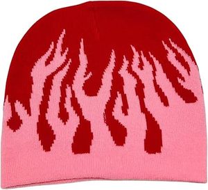 Fall <b>Winter</b> Beanie Knit <b>Hats</b> for <b>Men</b> & Women, Warm & Soft Stylish Cotton Flame Skull Caps - Product Image 6