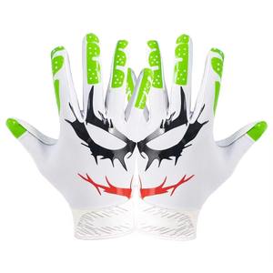 Gants de receveur de football américain personnalisés, légers, de haute qualité, professionnels, respirants, antidérapants, paume en silicone, doigts complets - Product Image 1