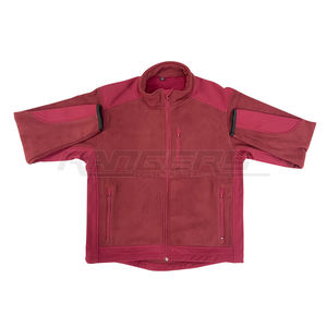 Veste de chasse à coquille souple rougeâtre légère et chaude couche intermédiaire zippée 320 Gsm Logo personnalisé vêtements de travail en plein air veste polaire - Product Image 1